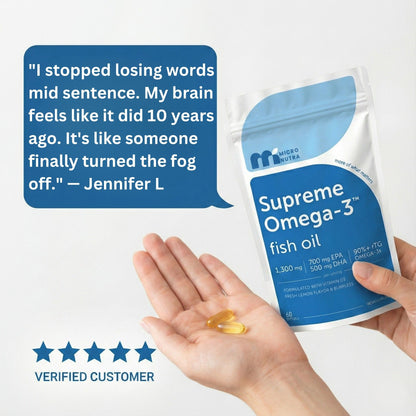 Micro Nutra™ Supreme Omega-3 Fish Oil w/ Ultra High EPA & DHA, Burpless Softgels