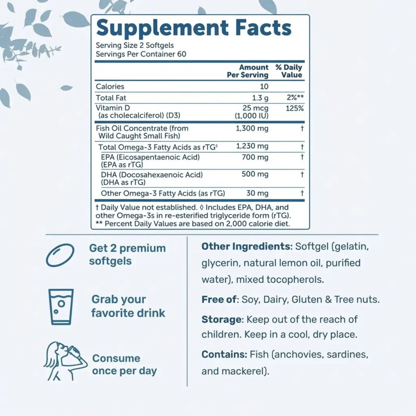 Micro Nutra™ Supreme Omega-3 Fish Oil w/ Ultra High EPA & DHA, Burpless Softgels