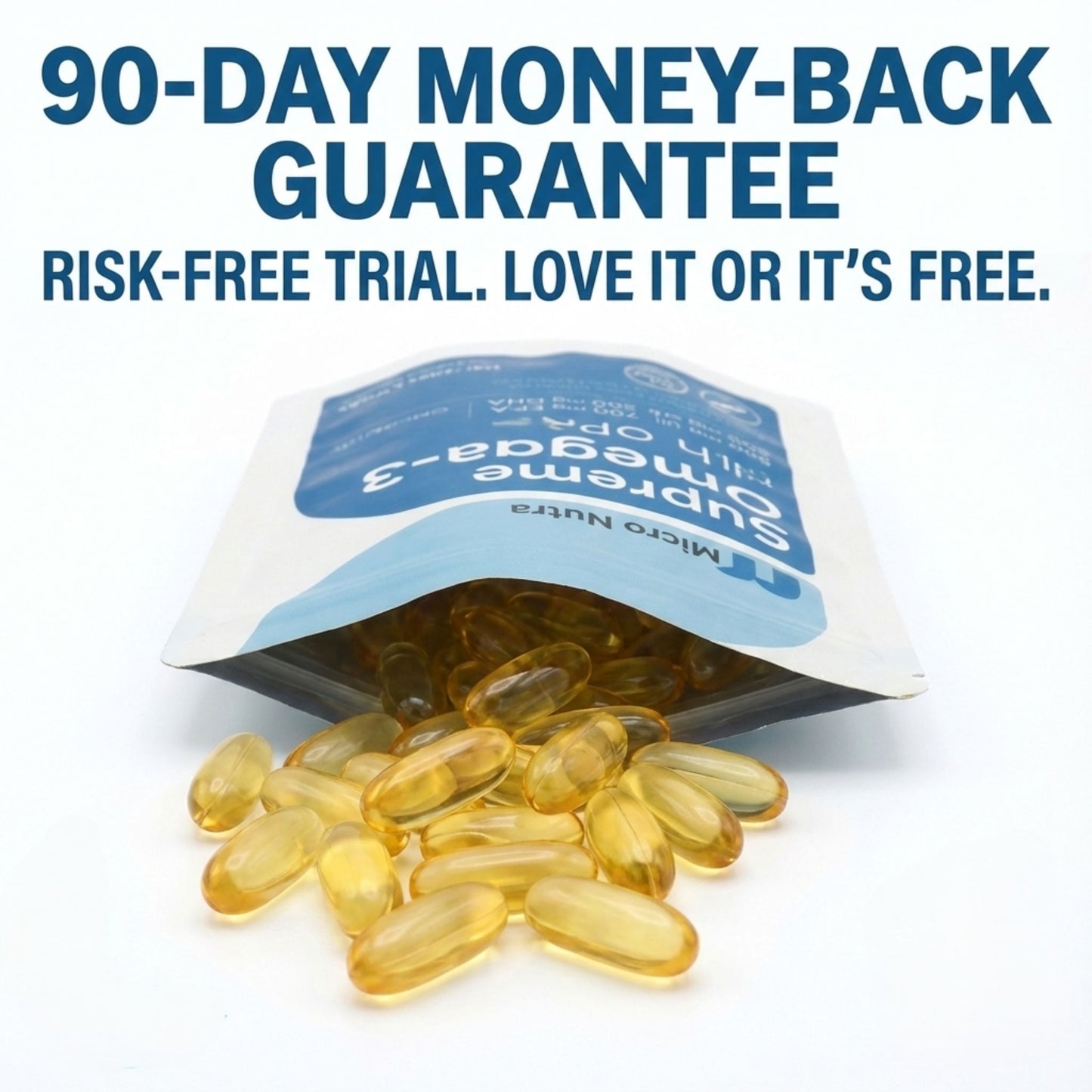 Micro Nutra™ Supreme Omega-3 Fish Oil w/ Ultra High EPA & DHA, Burpless Softgels